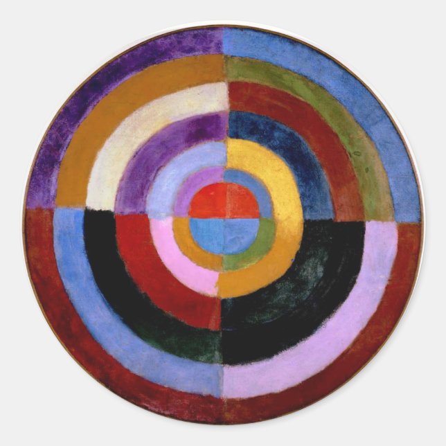 Pegatina Redonda Arte abstracto de Robert Delaunay (Anverso)