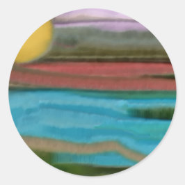 Pegatina Redonda Arte abstracto de Sierra Sunrise