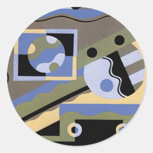 Pegatina Redonda Arte abstracto en geometría