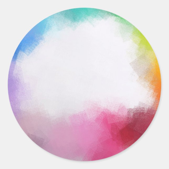 Pegatina Redonda Arte abstracto plantilla en blanco roja amarilla n (Anverso)