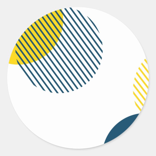 Pegatina Redonda Arte abstracto urbano moderno, sencillo, mínimo y  (Anverso)