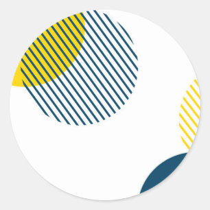 Pegatina Redonda Arte abstracto urbano moderno, sencillo, mínimo y 