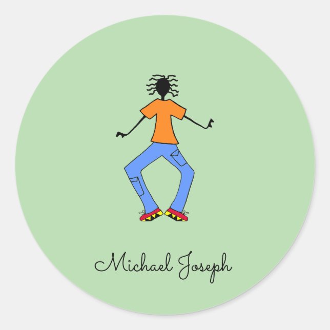 Pegatina Redonda Arte africano, bailarina maestra (Anverso)