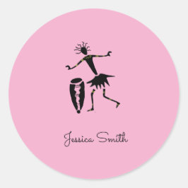 Pegatina Redonda Arte africano, danza Inspiradora