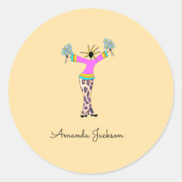 Pegatina Redonda Arte africano, estuche Awesome Lady iPhone / iPad