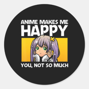 Pegatina Redonda Arte Anime Para Mujeres Chicas Adolescentes Hombre