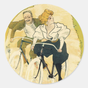 Pegatina Redonda Arte Antiguo Modernista, Bicicletas Gladiator Cycl