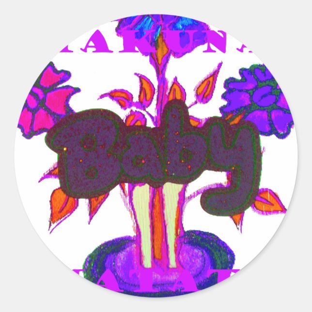 Pegatina Redonda Arte cardíaco keniano: Amo a Kenia (Anverso)