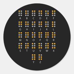 Pegatina Redonda Arte ciego en Braille Alphabet