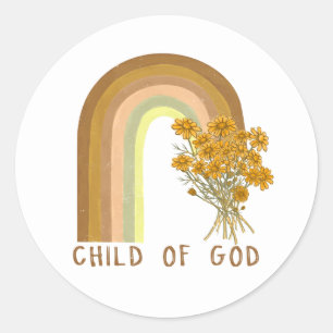 Pegatina Redonda arte con palabras de Dios para niños inspiracional
