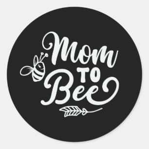 Pegatina Redonda Arte con palabras de futura mamá adorable 