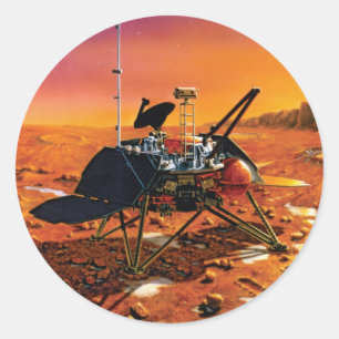 Pegatina Redonda Arte conceptual del artista del Mars Polar Lander