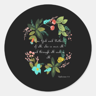 Pegatina Redonda Arte cristiano de Guay - Efesios 4:6