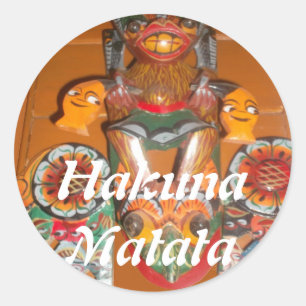 Pegatina Redonda Arte cultural único - Diseño ceilandés/indonesio