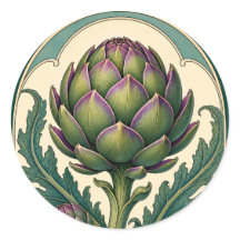 Arte de alcachofa vintage estilo Art Nouveau para