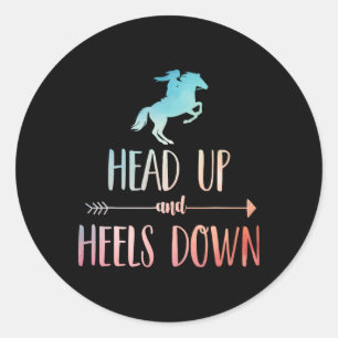 Pegatina Redonda Arte De Caballo Para Mujeres Chicas Caballo Lover