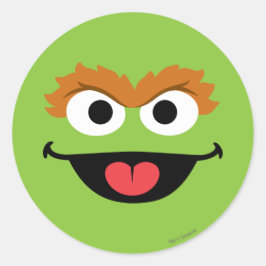 Pegatina Redonda Arte de Cara de Oscar