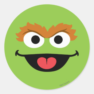 Pegatina Redonda Arte de Cara de Oscar