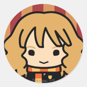 Pegatina Redonda Arte de caricatura de Hermione Granger