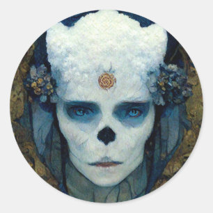 Pegatina Redonda Arte de ciencia ficción de Ice Witch