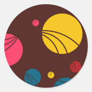 Pegatina Redonda Arte de círculos positivos, lúdicos, felices, mode