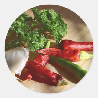 Pegatina Redonda Arte de cocina picante