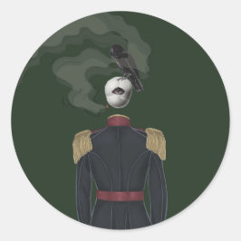 Pegatina Redonda arte de collage de arte oscuro con antecedentes