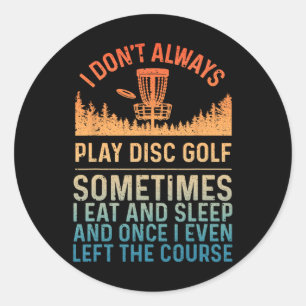 Pegatina Redonda Arte de Disc Golf para hombres y mujeres jugador d