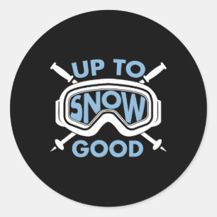 Pegatina Redonda Arte De Esquí Para Hombres Mujeres Niños Invierno 