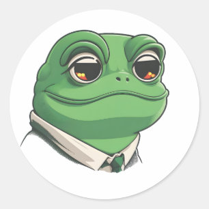 Pegatina Redonda Arte de estilo anfibio para amantes de la rana