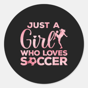 Pegatina Redonda Arte de fútbol genial para mujeres adolescentes po