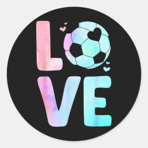Pegatina Redonda Arte de fútbol genial para mujeres y niñas Tema de