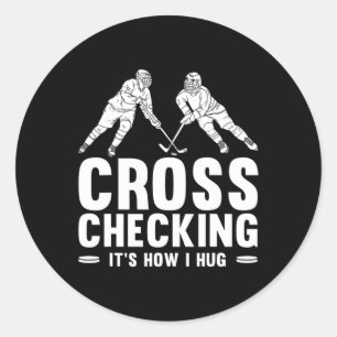 Pegatina Redonda Arte De Hockey Sobre Hielo Divertido Para Hombres 