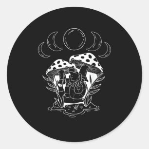 Pegatina Redonda Arte de Hongos Aesthetic Goblincore y Cottagecore
