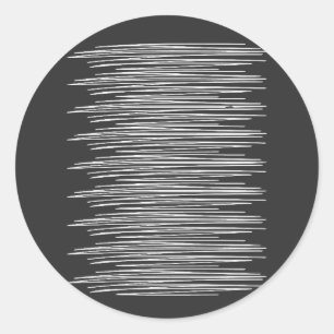 Pegatina Redonda Arte de la línea blanca