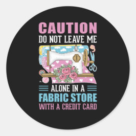 Pegatina Redonda arte de la palabra de costura divertida Classic Ro