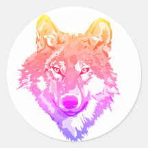 Arte de lobo solitario de dos tonos