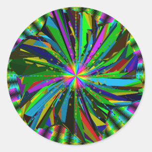 Pegatina Redonda Arte de Mandala 