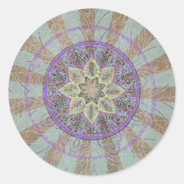 Pegatina Redonda Arte de Mandala