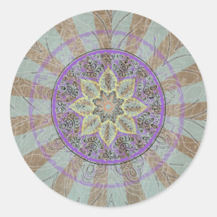 Pegatina Redonda Arte de Mandala