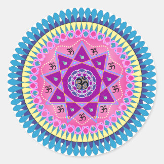 Pegatina Redonda Arte de Mandala