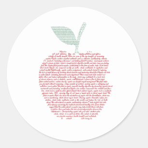 Pegatina Redonda Arte de nube de palabras de Apple