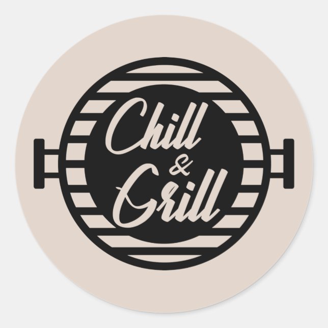 Pegatina Redonda arte de palabras de Guay grill chill (Anverso)