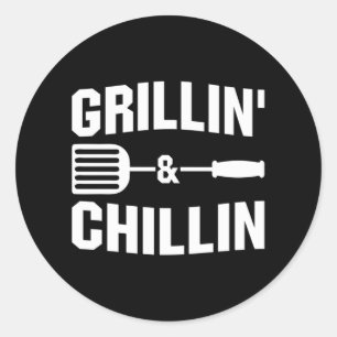 Pegatina Redonda Arte de palabras de Guay Grillin Chillin