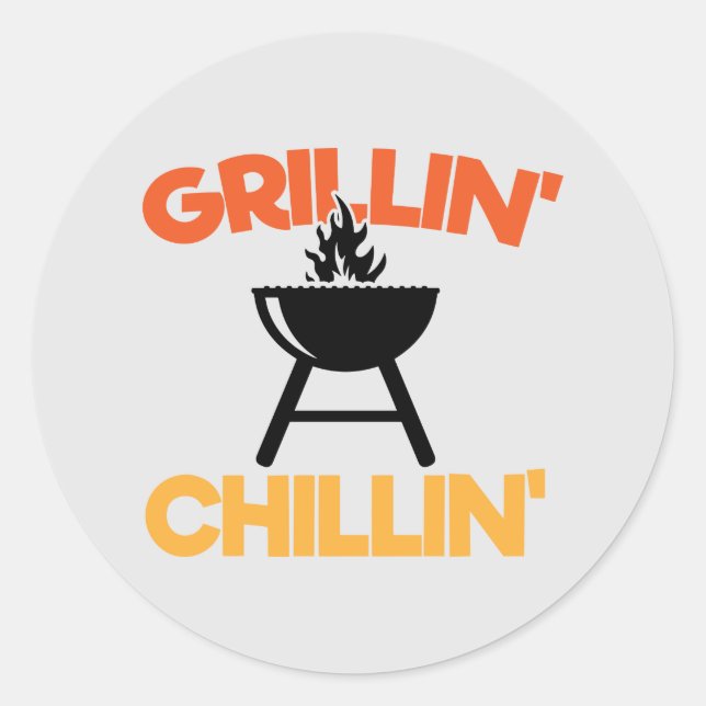 Pegatina Redonda Arte de palabras de Guay Grillin Chillin (Anverso)
