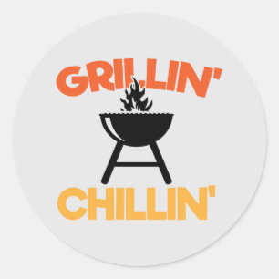 Pegatina Redonda Arte de palabras de Guay Grillin Chillin