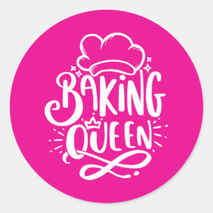 Pegatina Redonda Arte de palabras para amantes de la repostería lin