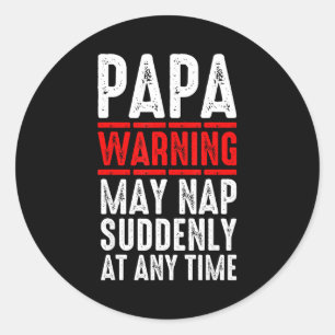 Pegatina Redonda Arte de Papá para el abuelo de los nietos Día del