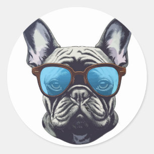 Pegatina Redonda Arte de pared de perros para cada amante de los pe