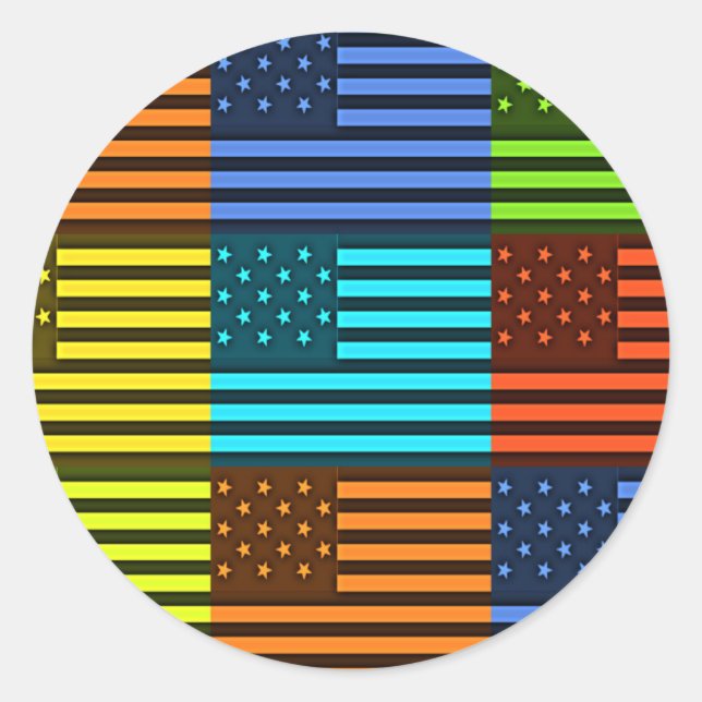 Pegatina Redonda Arte de patrones vectoriales comprobados de bander (Anverso)